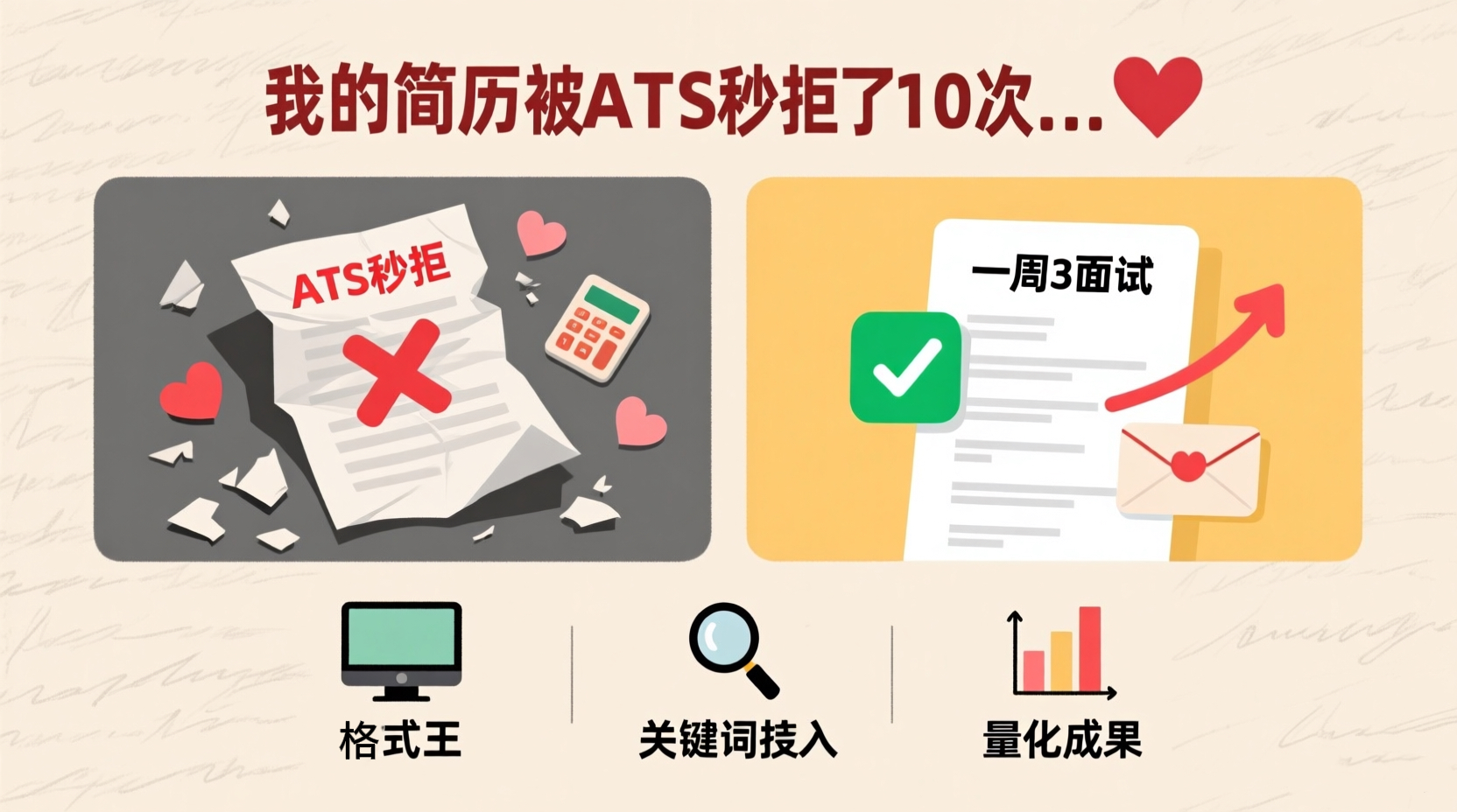我的简历被ATS秒拒了100次后，才悟出的血泪教训 💔